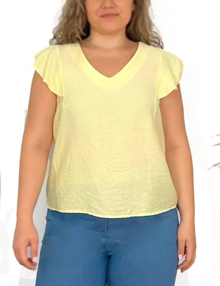 Blusa Cuello Pico Amarilla - Imagen 2