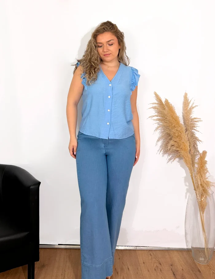 Blusa Fluida Azul