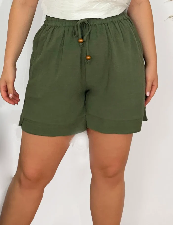 Short Lino Kaki - Imagen 2