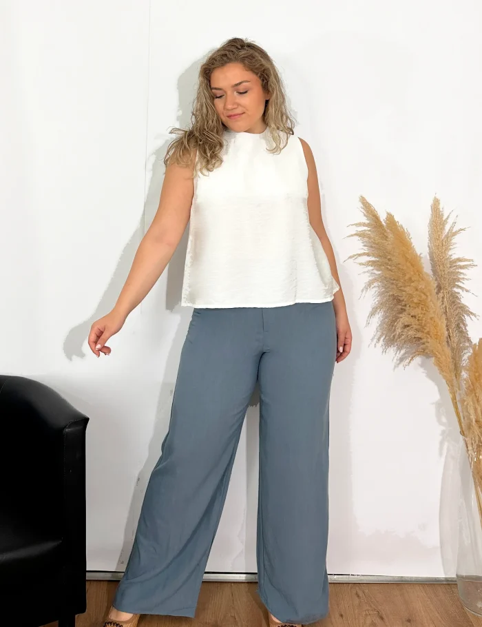 Pantalón Lino Azul - Imagen 2