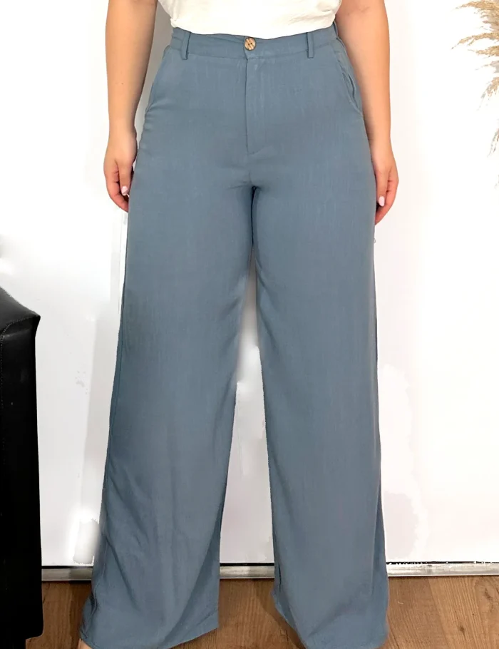 Pantalón Lino Azul