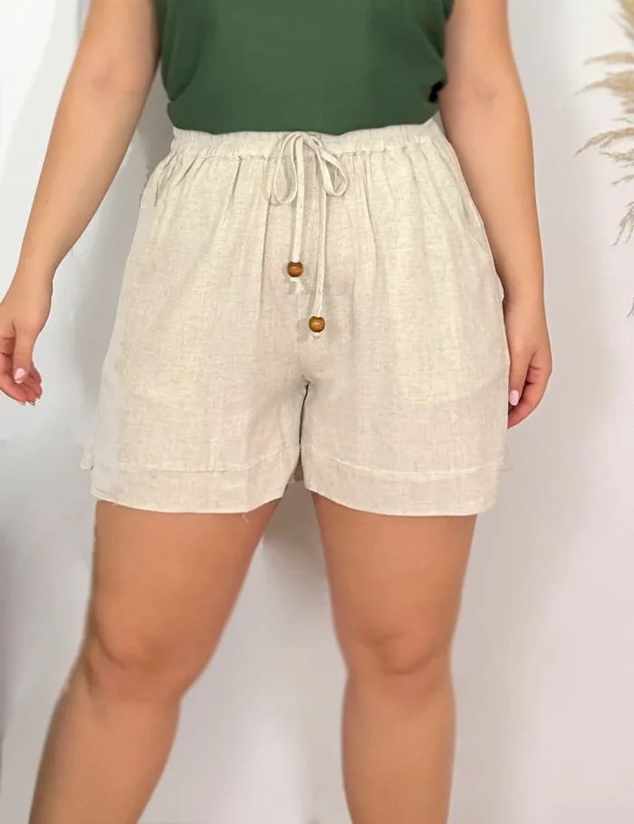 Short Lino Crema - Imagen 2