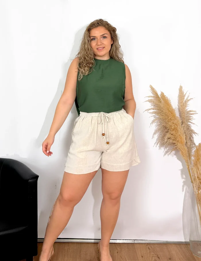Short Lino Crema