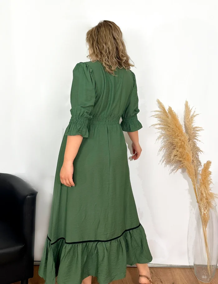 Vestido Maxi Contrastes Verde - Imagen 2