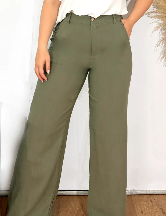 Pantalón Lino Kaki