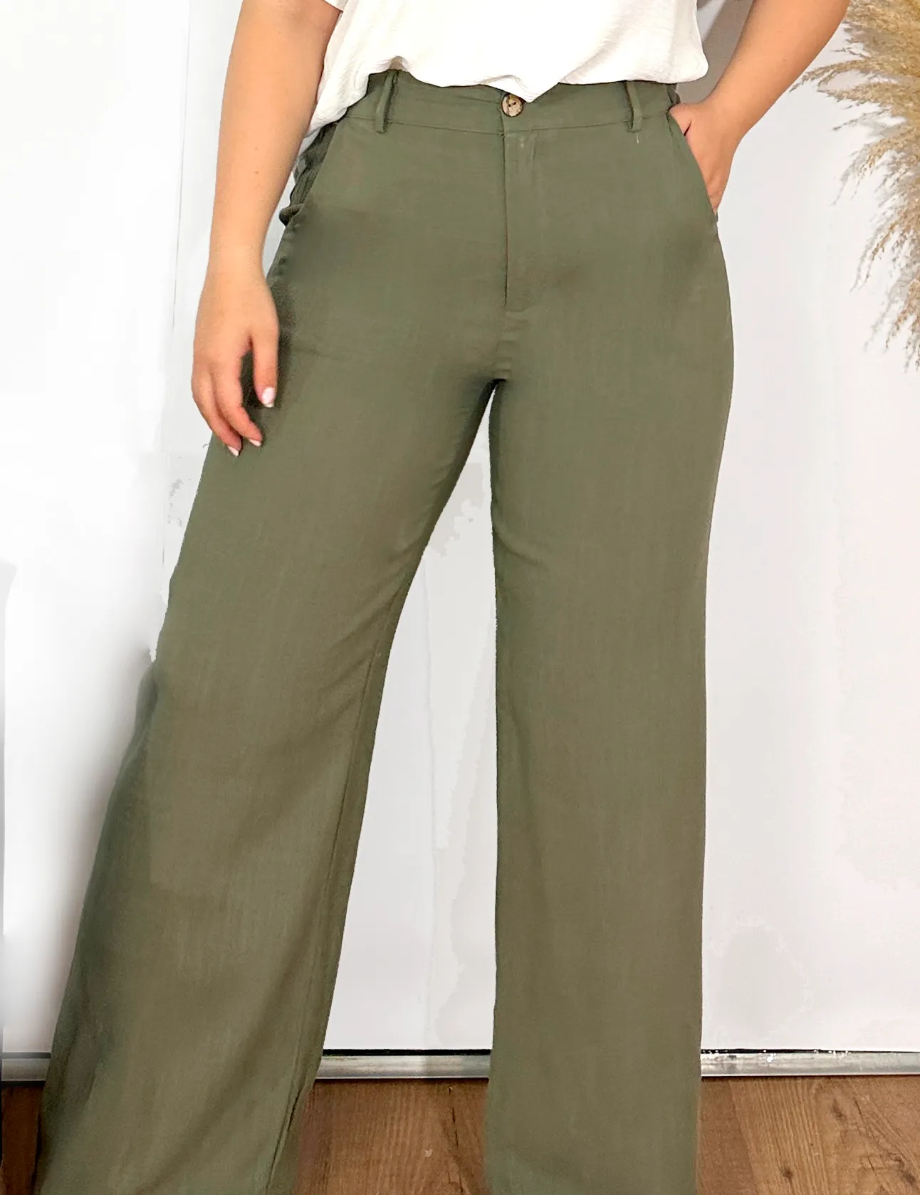 Pantalón Lino Kaki