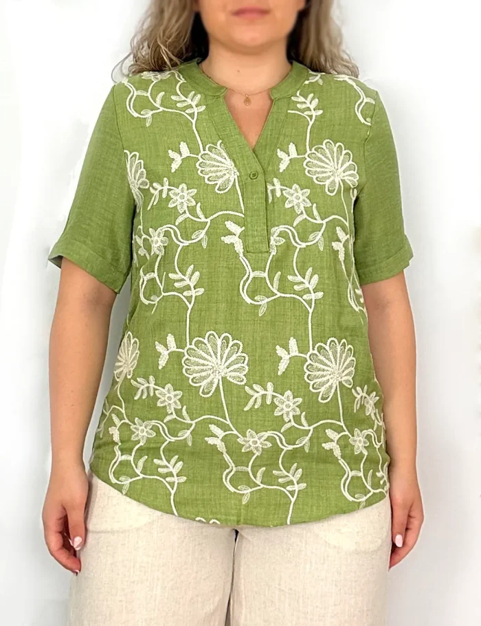 Blusa Lino Pistacho - Imagen 2