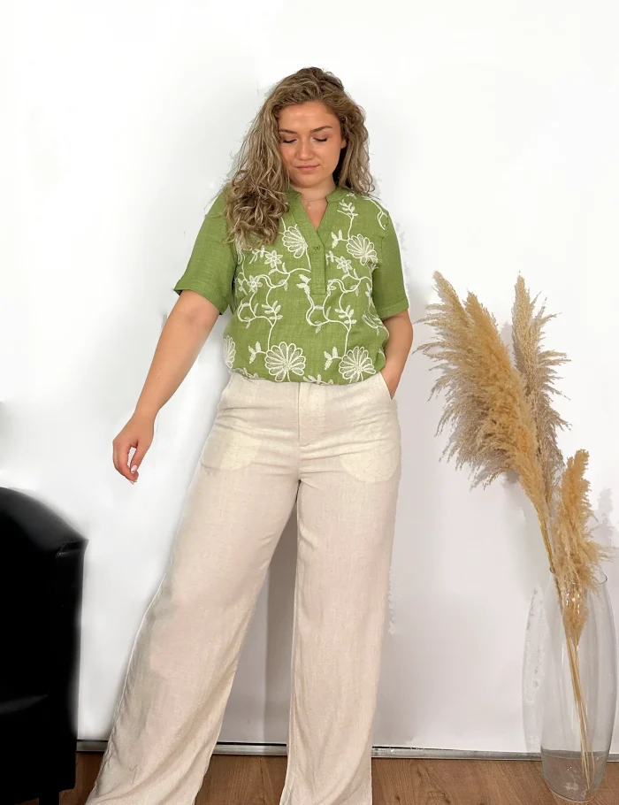 Blusa Lino Pistacho - Imagen 4
