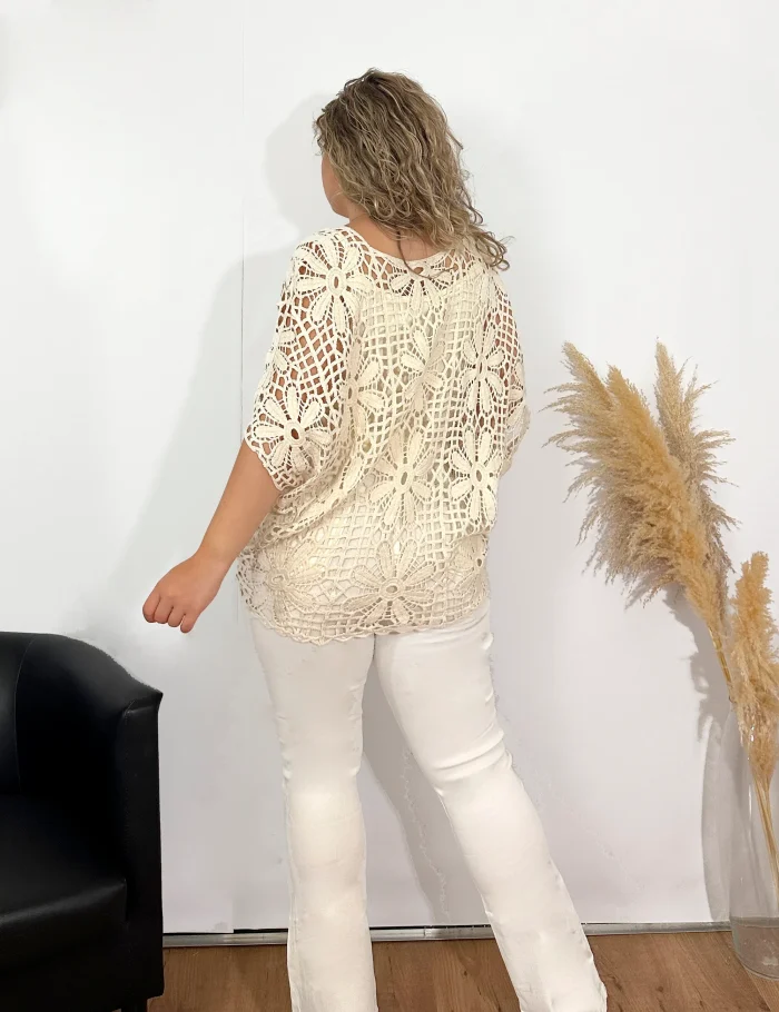 Jersey Crochet Crema - Imagen 3