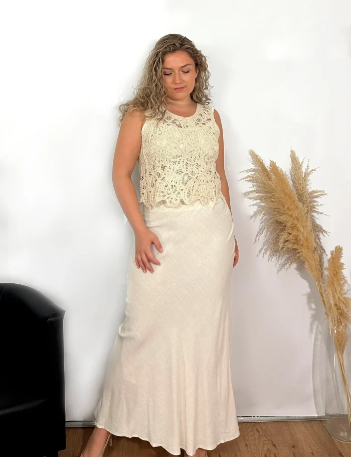 Top Crochet Crema - Imagen 3