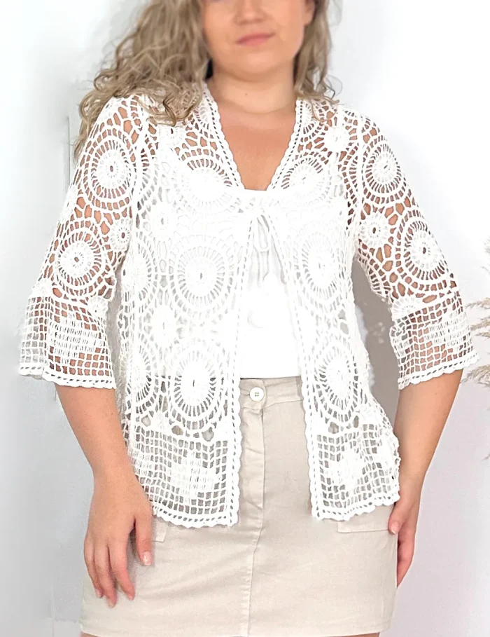 Blusa Crochet Blanca - Imagen 2