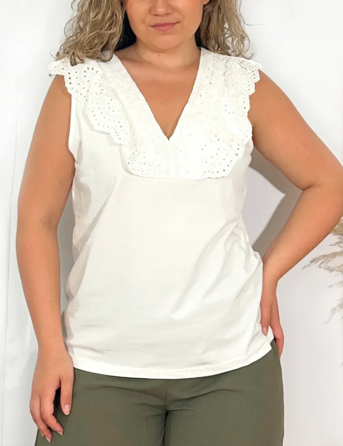 Camiseta Volante Blanca - Imagen 2