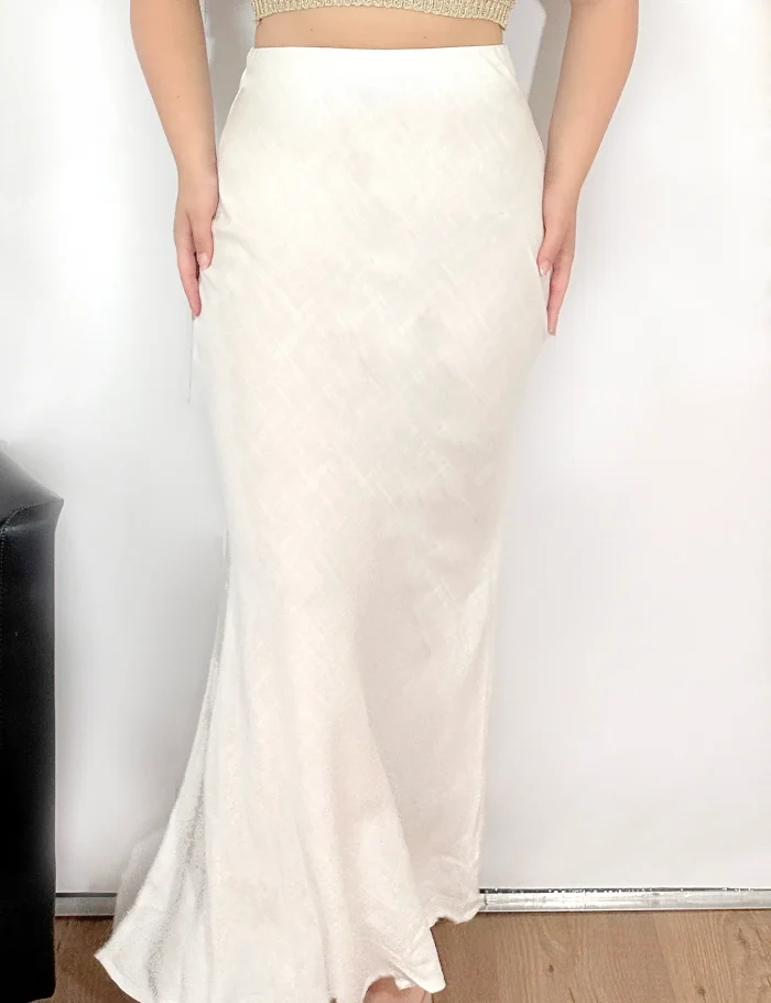 Falda Maxi Lino Blanca