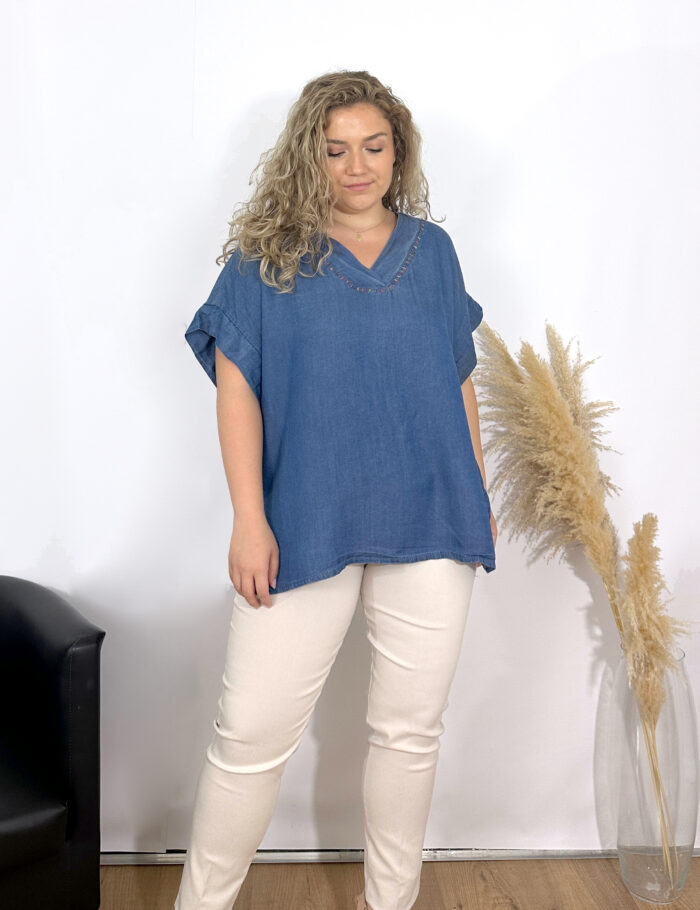 Blusa Oversize Denim - Imagen 2