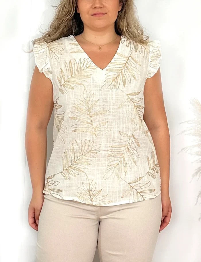 Blusa Hojas Lurex Blanca - Imagen 3