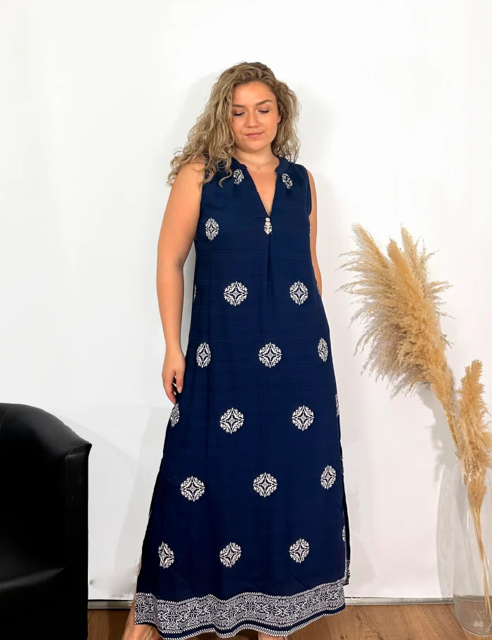 Vestido Maxi Aperturas Marino - Imagen 3