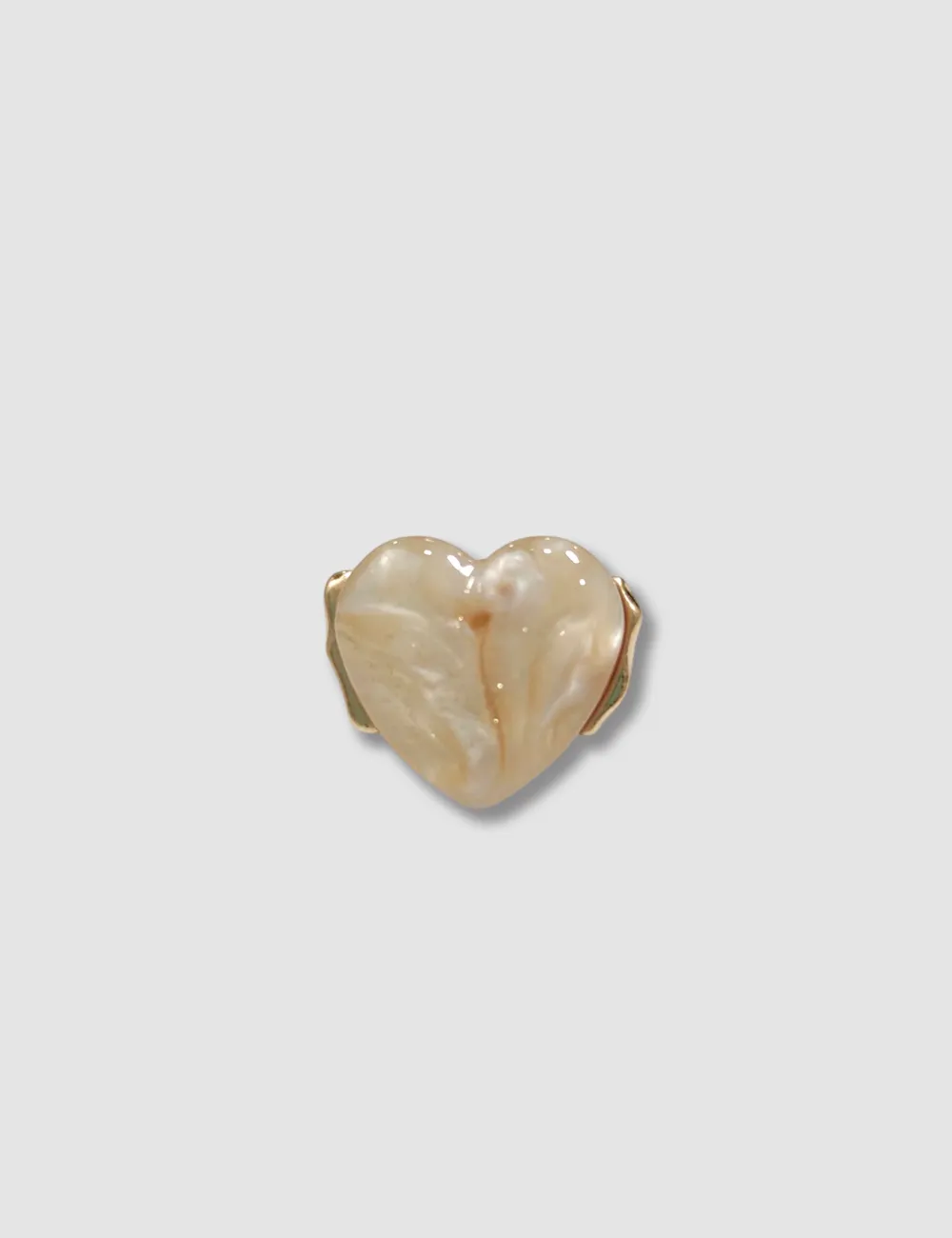 Anillo Resina Corazón Beige