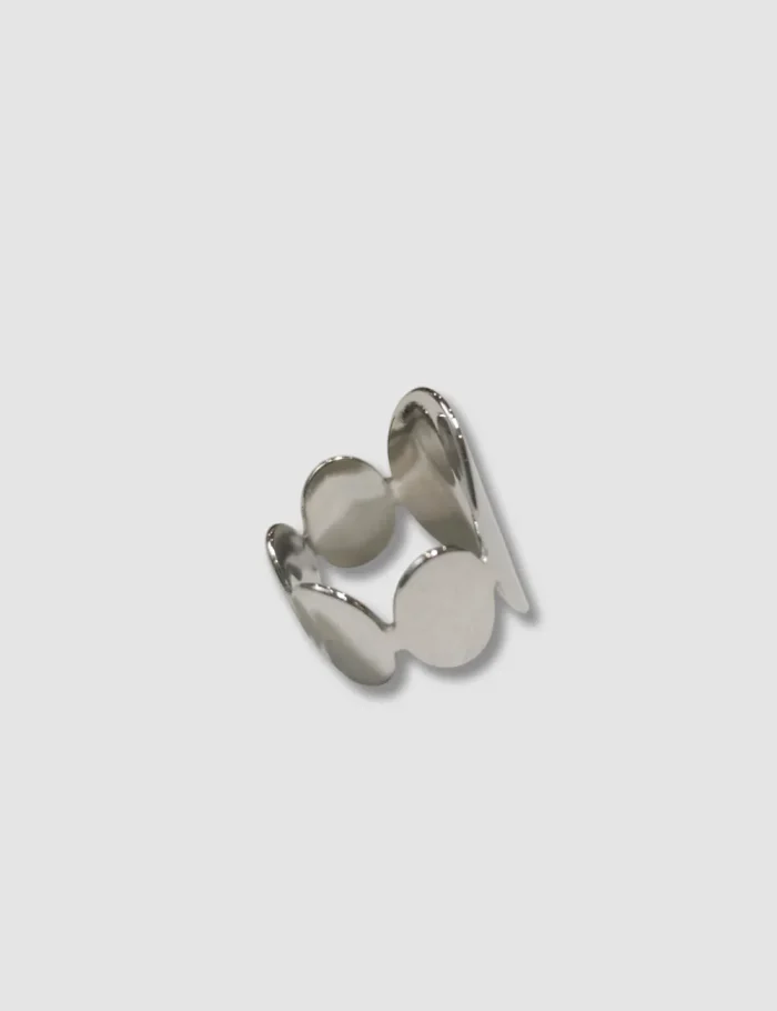 Anillo Acero Ajustable Plateado - Imagen 2