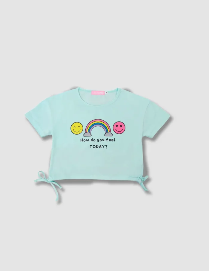Camiseta Emoticones Verde Agua