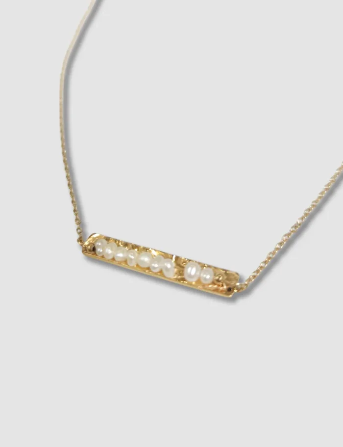 Collar Acero Perlas
