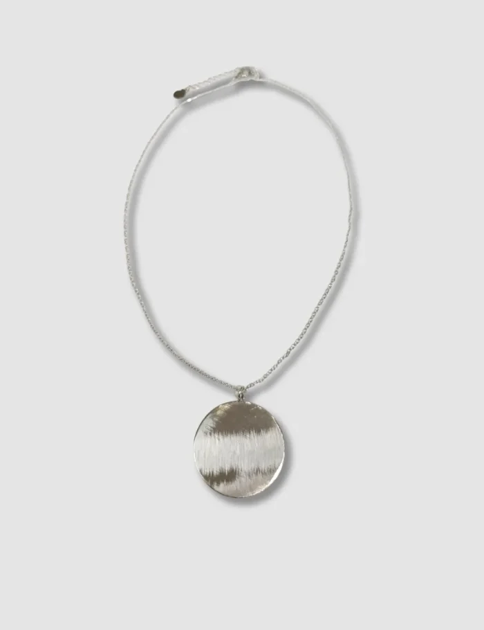 Collar Acero Chapa Redonda Plateado