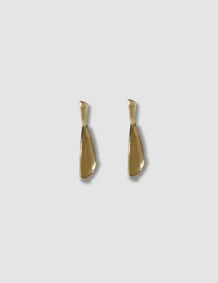 Pendientes Acero Largos Dorados Asimétricos