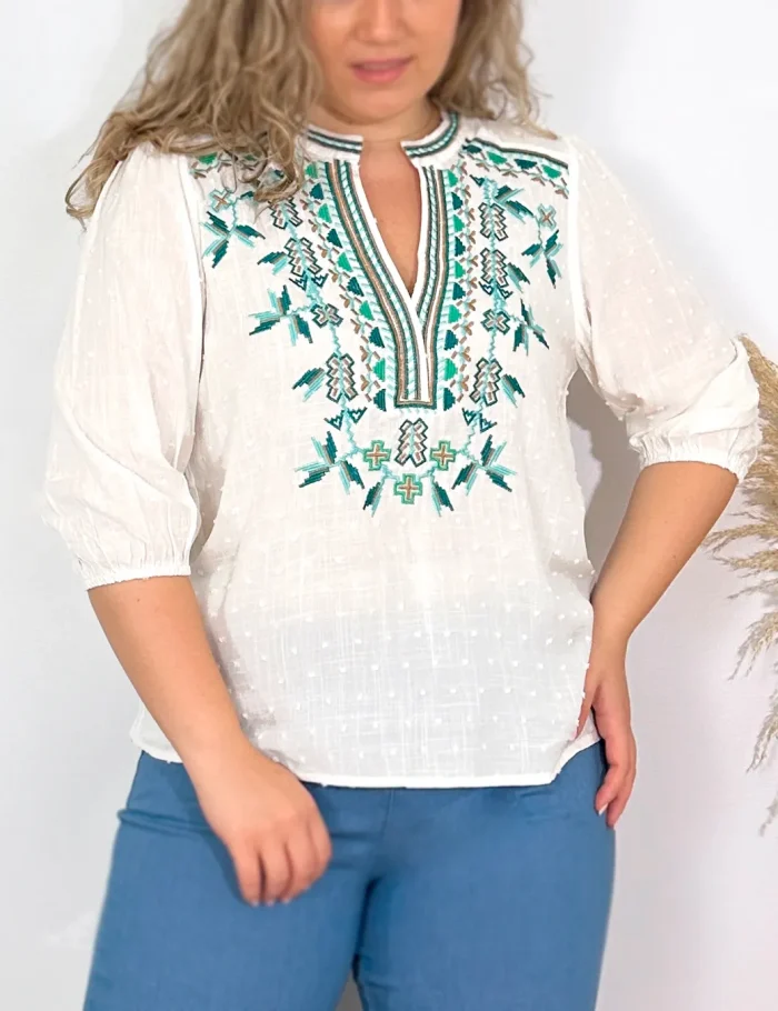 Blusa Bambula Bordado - Imagen 2