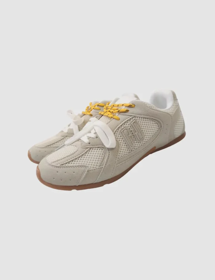 Deportivas Beige Con Cordondes Amarillos - Imagen 3