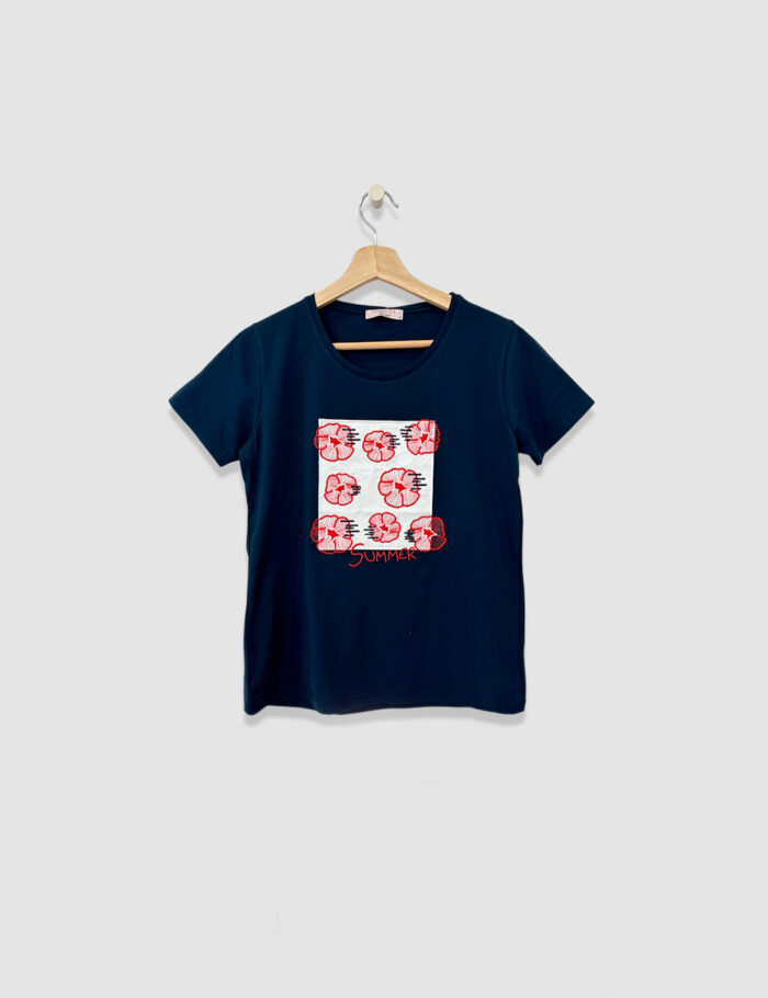 Camiseta Marino Flores