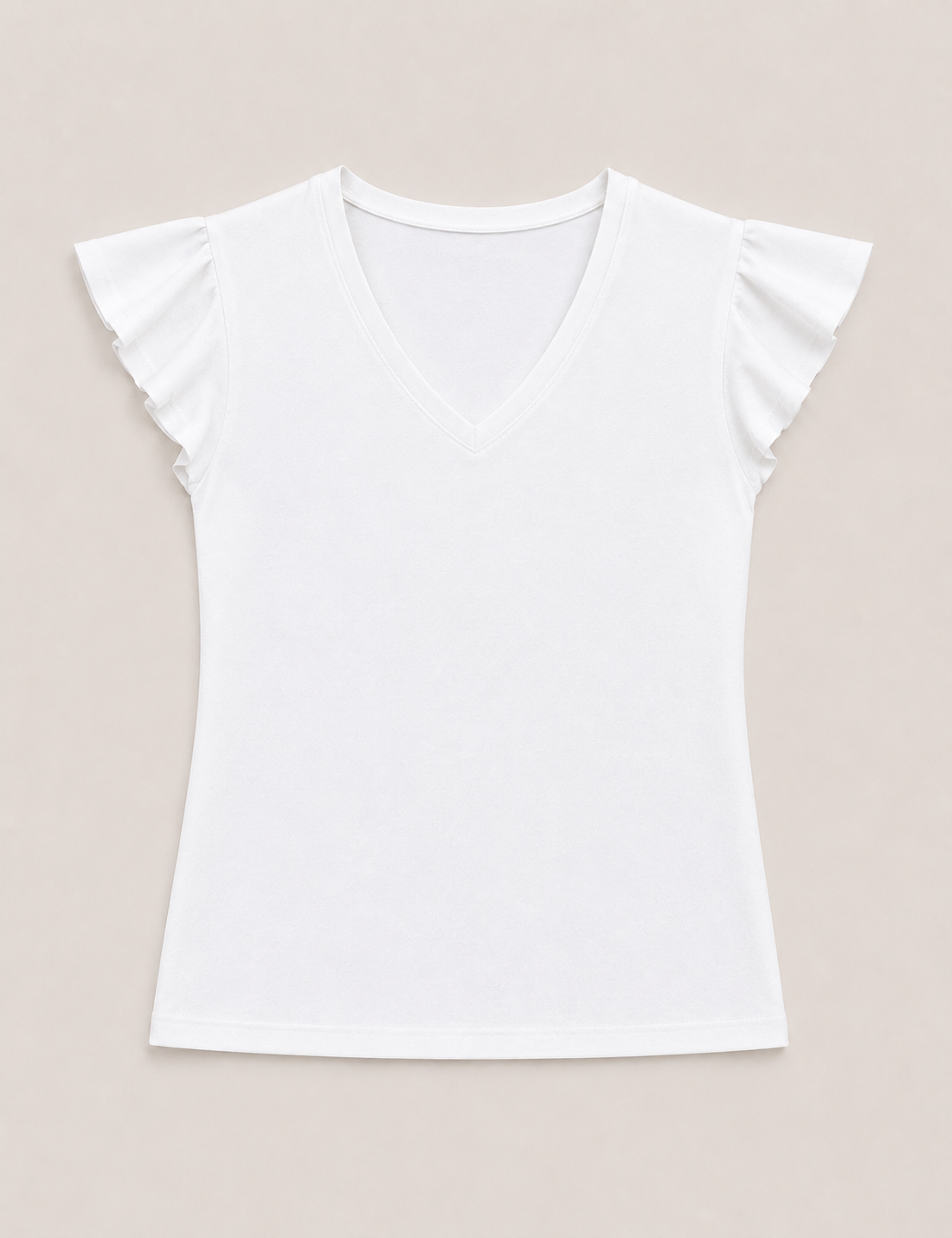 Camiseta Con Volantes Blanca