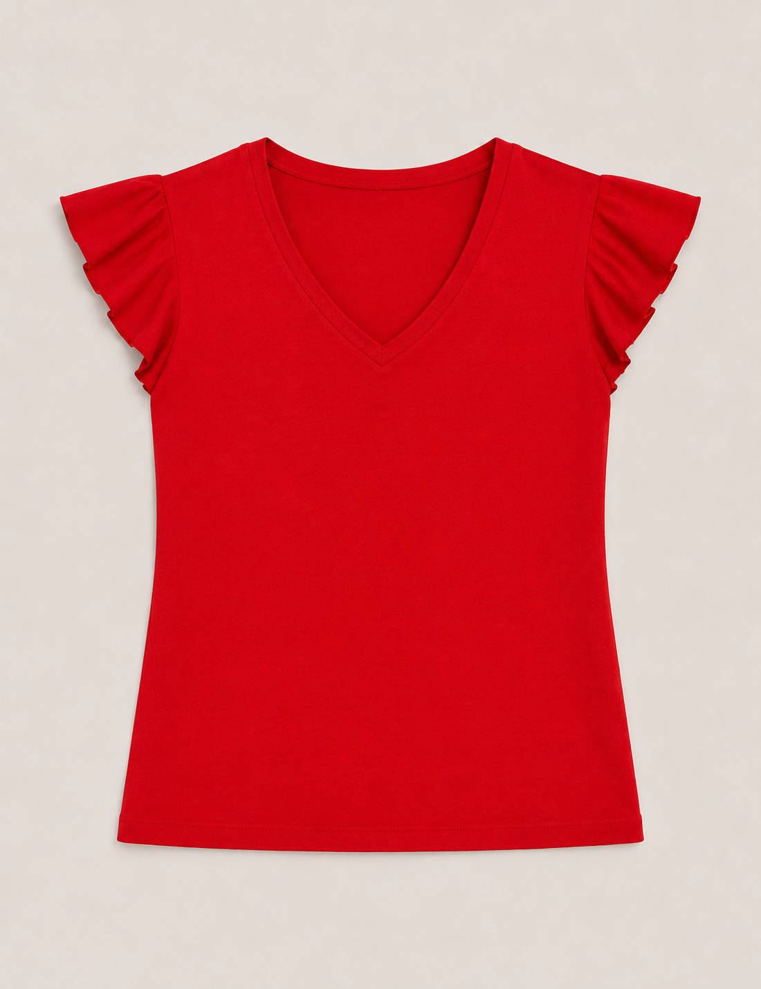 Camiseta Roja Con Volantes