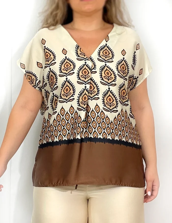 Blusa Satinada Marrón - Imagen 2