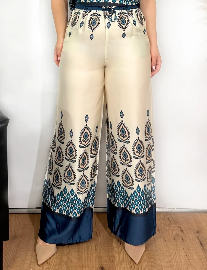 Pantalón Fluido Satinado Marino