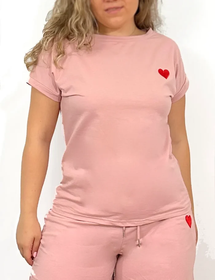 Camiseta Corazón Rosa