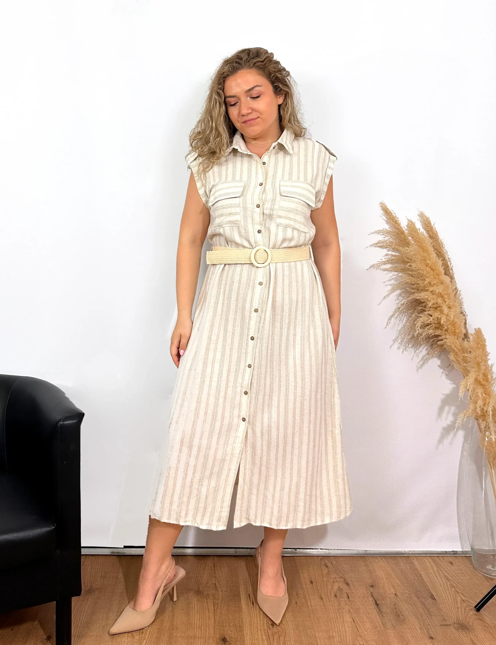 Vestido Rayas Lino