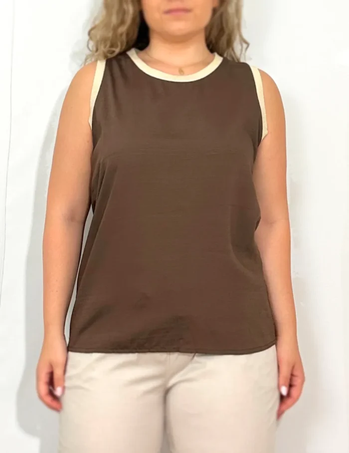 Top Chocolate Contraste Brillos - Imagen 2