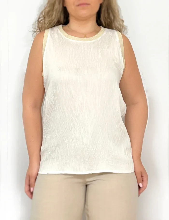 Top Blanco Contraste Brillos - Imagen 2