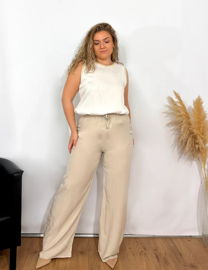 Top Blanco Contraste Brillos