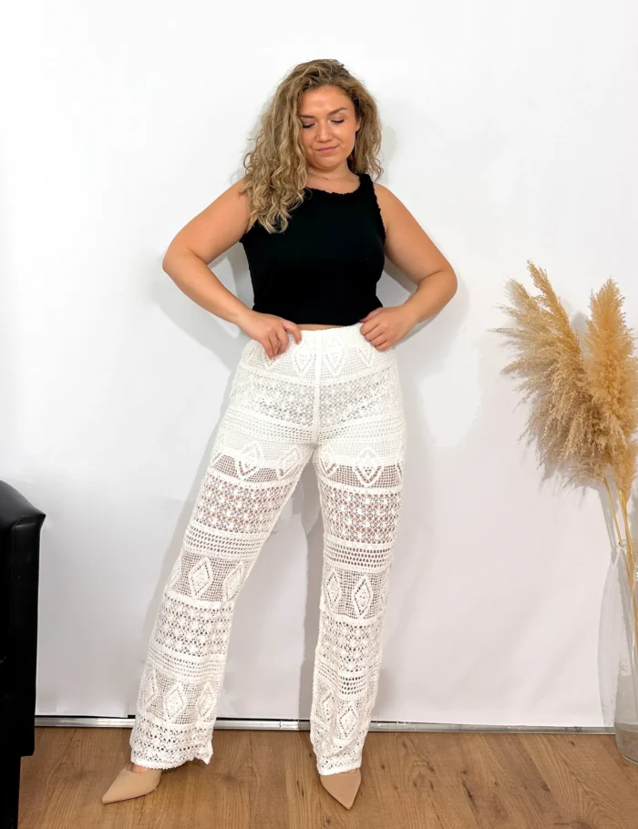 Pantalón Crochet Blanco - Imagen 3