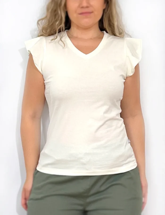 Camiseta Con Volantes Crudo - Imagen 2