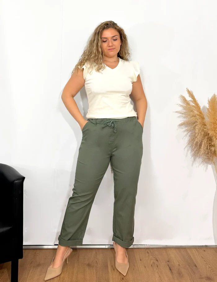 Camiseta Con Volantes Crudo