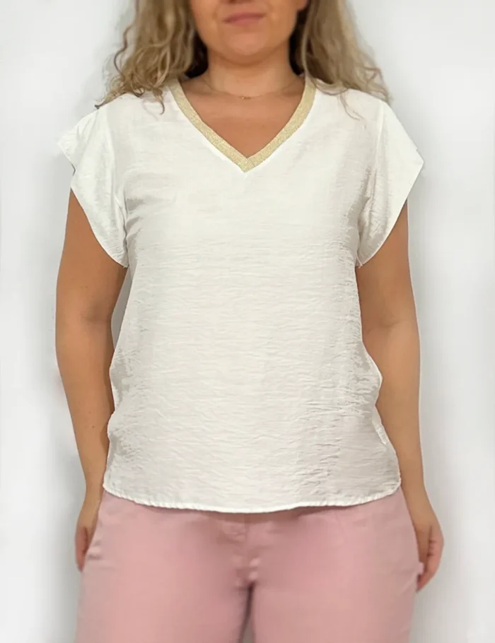 Camiseta Blanca Con Brillo - Imagen 2