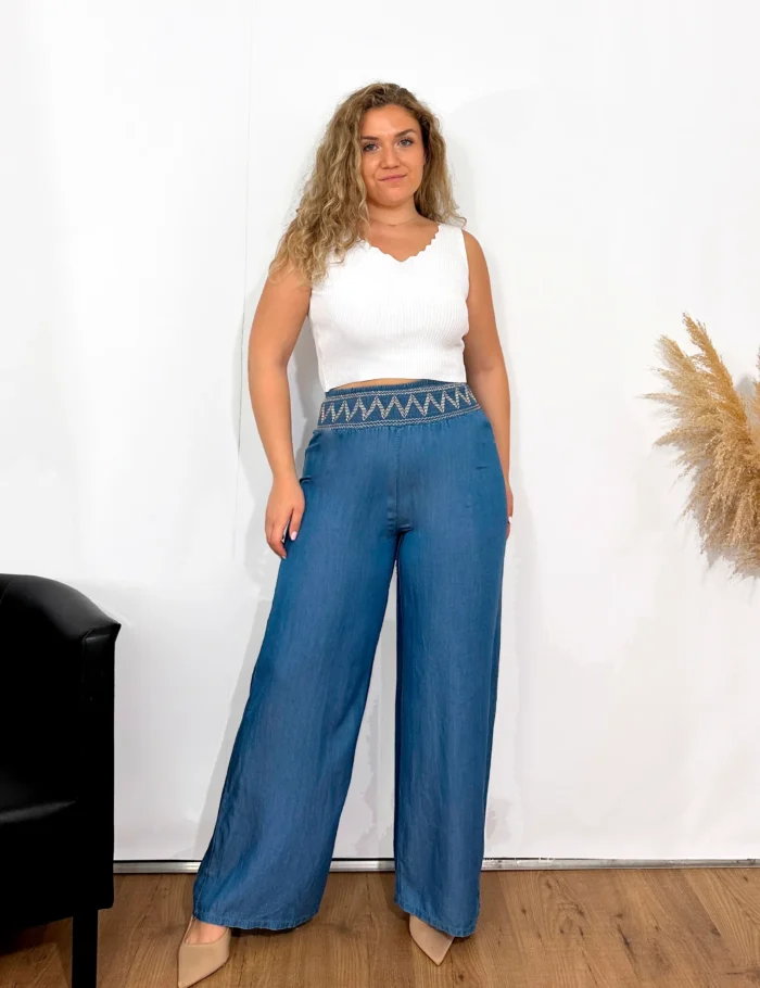Vaquero Wide Leg Fruncido - Imagen 4