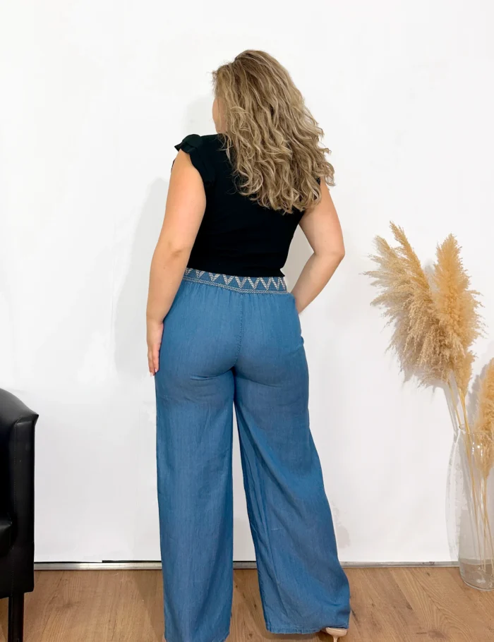 Vaquero Wide Leg Fruncido - Imagen 3