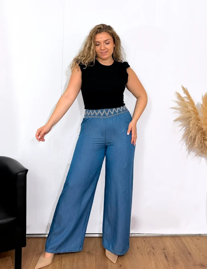 Vaquero Wide Leg Fruncido - Imagen 2
