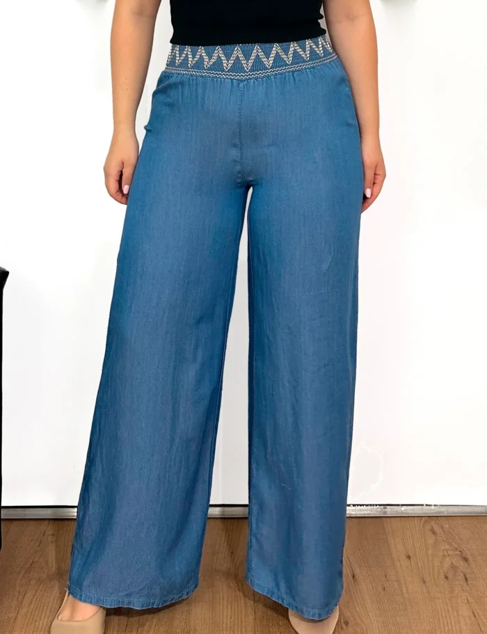 Vaquero Wide Leg Fruncido
