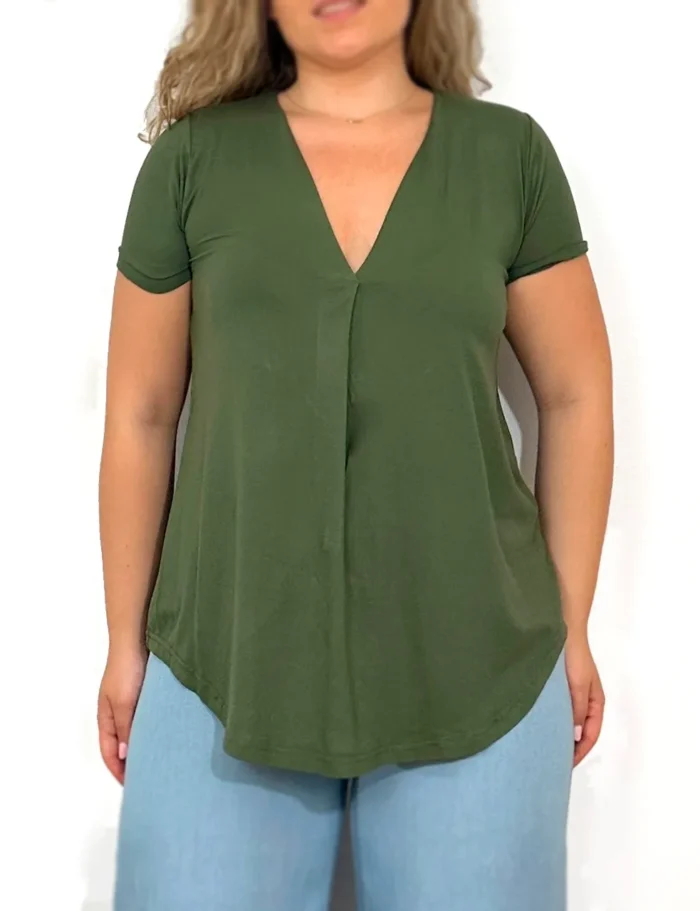 Camiseta M/C Pliegue Kaki - Imagen 2