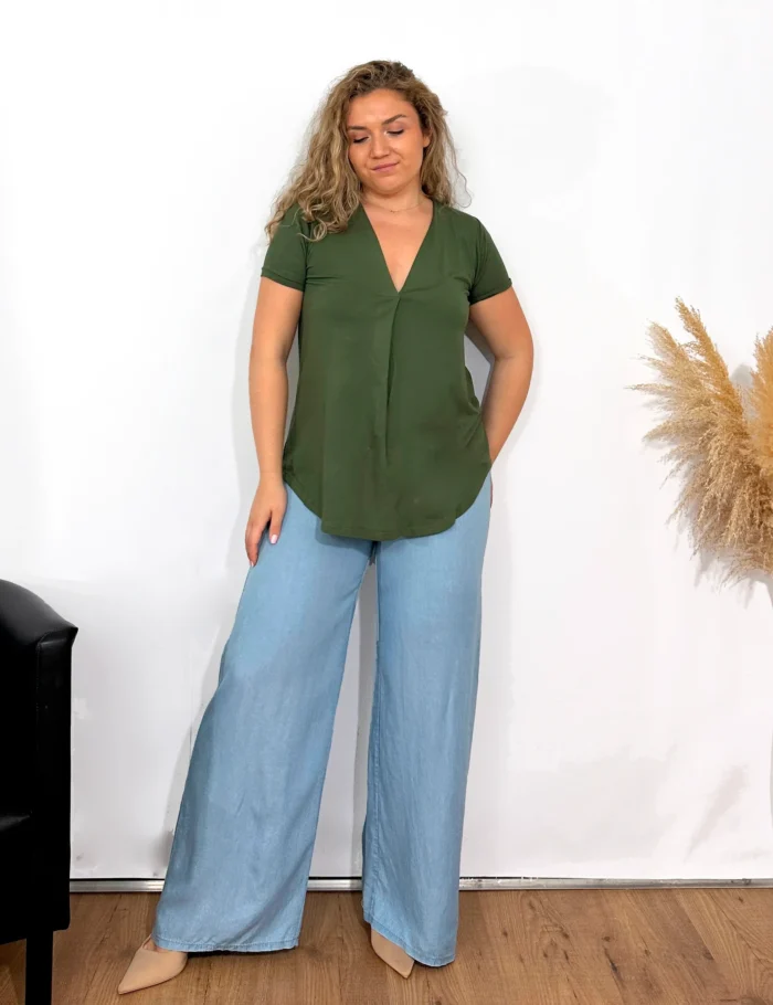 Camiseta M/C Pliegue Kaki