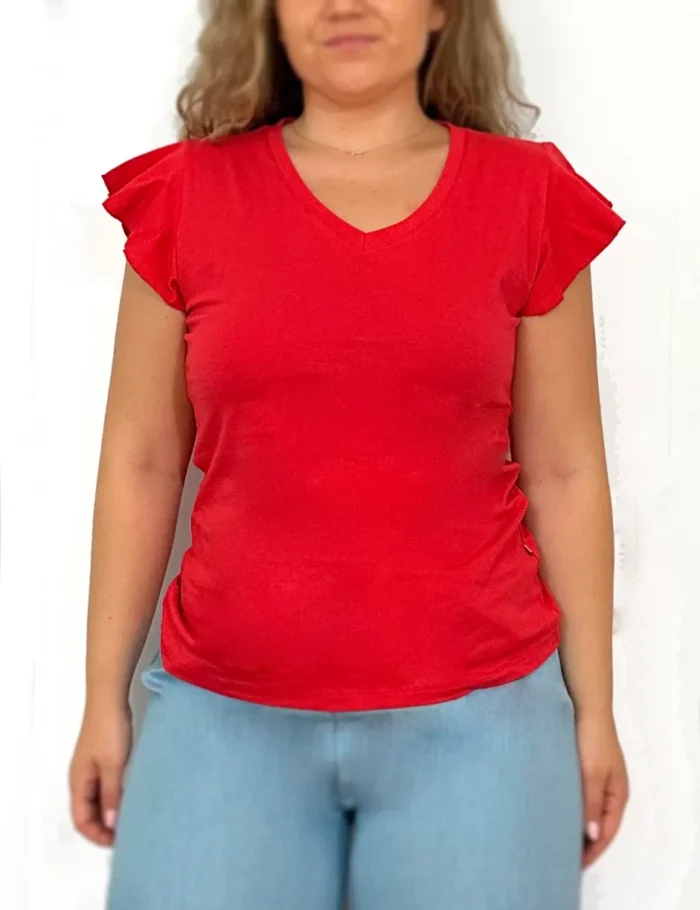 Camiseta Roja Con Volantes - Imagen 2