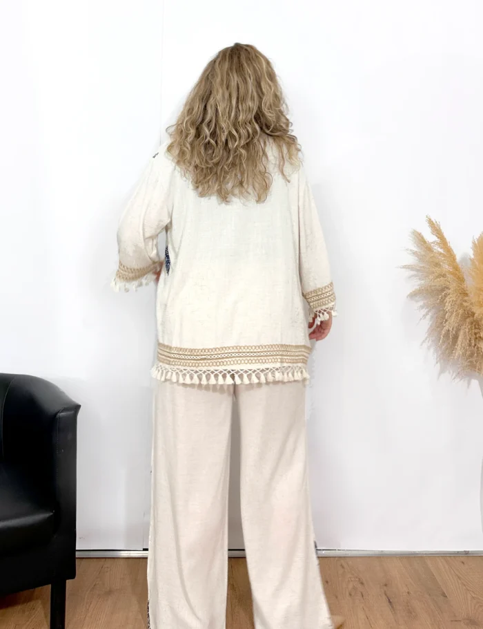 Kimono Lino Bordado - Imagen 3